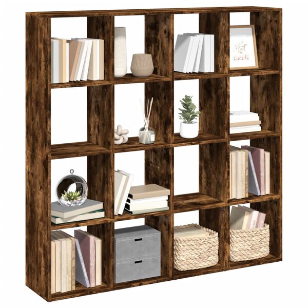 vidaXL Libreria Rovere Fumo 137,5x29x137,5 cm in Legno Multistrato
