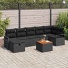 vidaXL Set Divano da Giardino con cuscino 8 pcs Nero polyrattan