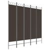 vidaXL Divisorio a 5 Pannelli Marrone 200x200 cm in Tessuto