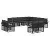 vidaXL Set di divani da esterno 13 pcs Nero e Grigio scuro Poliestere