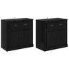 vidaXL Sideboards 2 pz Rovere Nero 70 x 35,5 x 67,5 cm