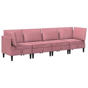 vidaXL Set di mobili per il soggiorno 4 pz Rosa Velluto