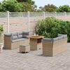 vidaXL Set Divano da Giardino 9 pcs Beige e Grigio Chiaro polyrattan