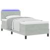 vidaXL Letto a Sorgente LED con led Grigio chiaro 90 x 190 cm Velluto
