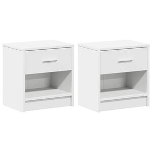 vidaXL Comodini 2 pz con Cassetto Bianco 39x28x41 cm