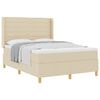 vidaXL Letto a molle con materasso Crema 160 x 200 cm Tessuto
