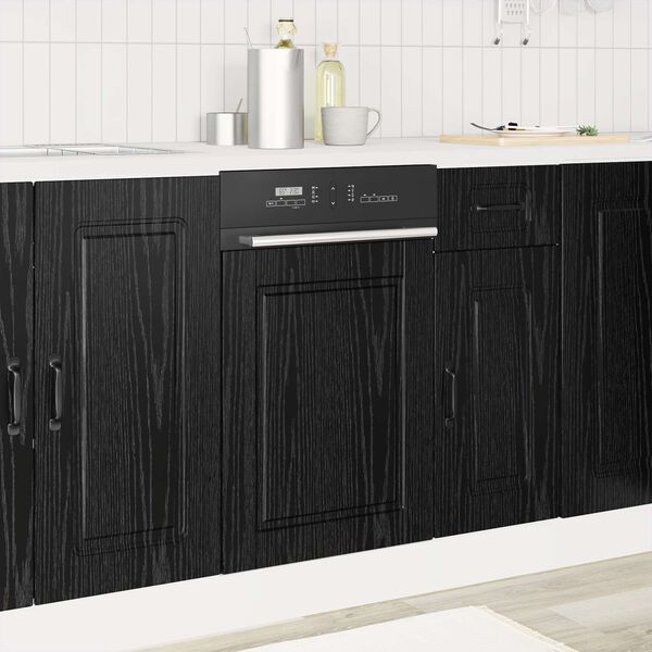 vidaXL Mobile da cucina Rovere Nero 45 x 1,5 x 67 cm Legno multistrato