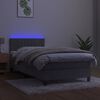 vidaXL Letto a Molle con Materasso e LED Grigio Chiaro 90x190 cm Velluto