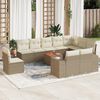 vidaXL Set Divani da Giardino 11 pz con Cuscini Beige in Polyrattan