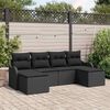 vidaXL Set Divano da Giardino con cuscino 6 pcs Nero Poly Rattan