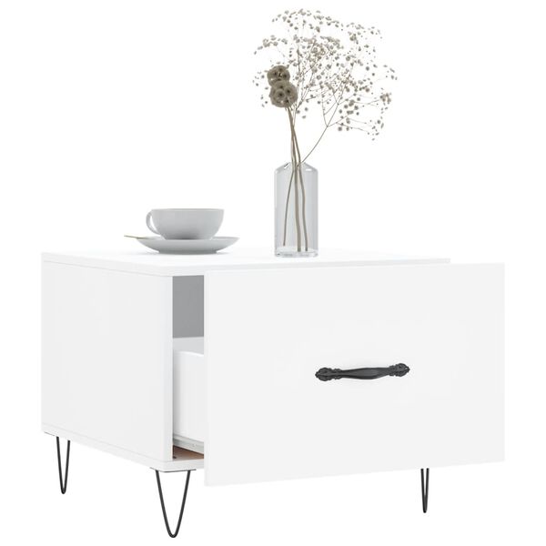 vidaXL Tavolino da Salotto Bianco 50x50x40 cm in Legno Multistrato