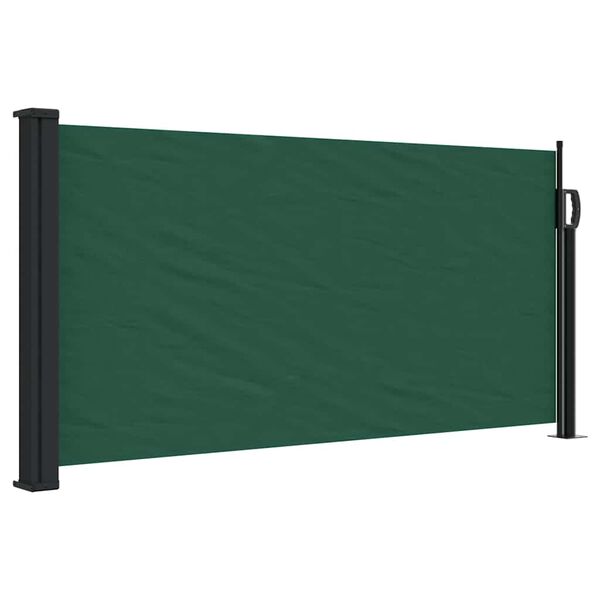 vidaXL Tenda da Sole Laterale Retrattile Verde Scuro 100x300 cm