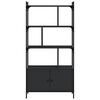 vidaXL Libreria con Ante Nera 76,5x30x154,5 cm Legno Multistrato