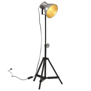 vidaXL Lampada da Terra 25 W Argento Vintage 35x35x65/95 cm E27
