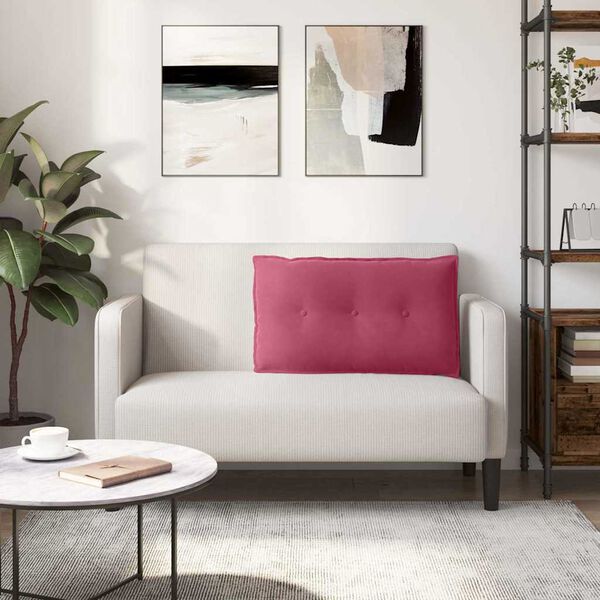 vidaXL Cuscino per Schiena Rosso Vino 80 x 50 cm Tessuto in Cords