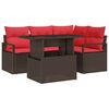 vidaXL Set Divano da Giardino 5 pz Marrone Poly Rattan