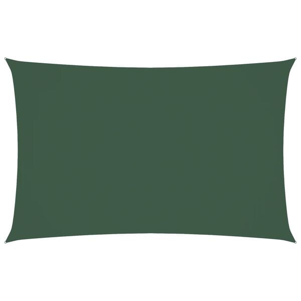 vidaXL Parasole a Vela Oxford Rettangolare 4x7 m Verde Scuro