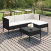 vidaXL Set Divani da Giardino 5 pz con Cuscini in Polyrattan Nero