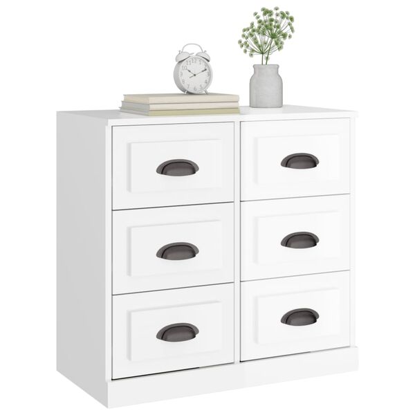 vidaXL Credenza Bianco Lucido 70x35,5x67,5 cm in Legno Multistrato