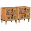 vidaXL Armadio da Notte con cassetto 2 pcs Naturale 40 x 33 x 46 cm