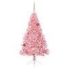 vidaXL Albero di Natale artificiale con luci integrate Rosa 150 cm PVC
