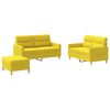 vidaXL Set di Divani 3 pz con Cuscini Giallo Chiaro in Tessuto