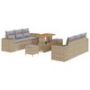vidaXL Set Divano da Giardino 9 pz Beige Poly Rattan
