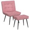 vidaXL Poltrona Relax con Poggiapiedi Rosa in Velluto