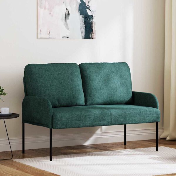 vidaXL Divani con cuscino 110cm Verde Scuro Legno compensato