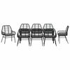 vidaXL Set da Pranzo per Giardino 9 pcs Nero polyrattan