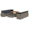 vidaXL Set Divano da Giardino 11 pz Grigio polyrattan