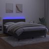 vidaXL Letto a Molle con Materasso e LED Grigio Scuro 140x200 cm