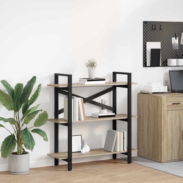 vidaXL Libreria Rovere Sonoma 100 x 33,5 x 102 cm Legno multistrato