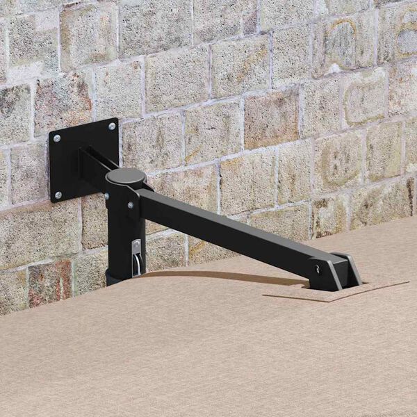 vidaXL Ombrello da giardino Tortora e Nero 248.5 x 247.5 x 160 cm