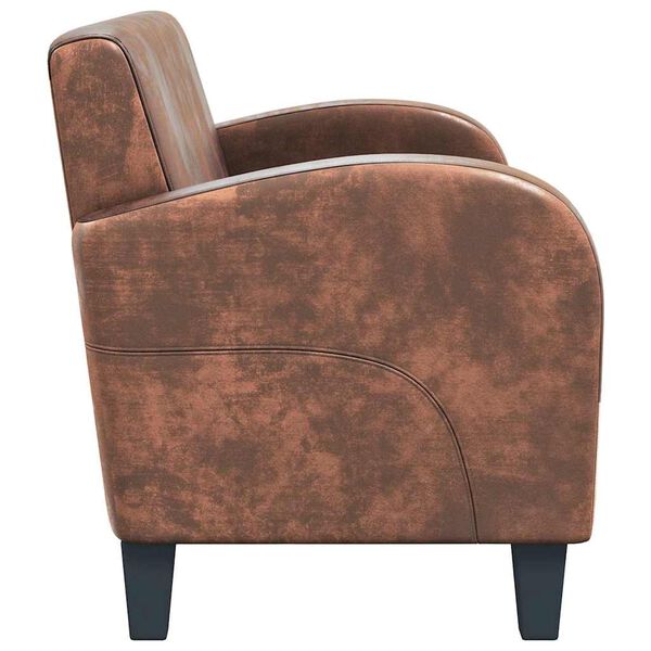 vidaXL Divano a 2 Posti in Camoscio Artificiale Marrone