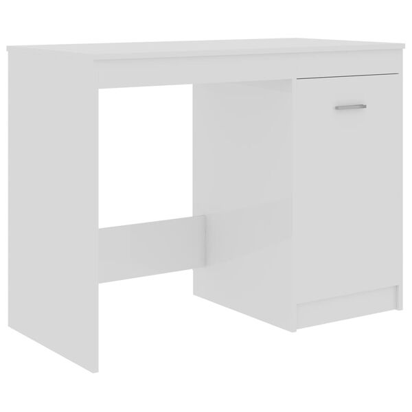 vidaXL Scrivania Bianco Lucido 100x50x76 cm in Legno Multistrato