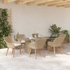 vidaXL Set da Pranzo per Giardino con cuscino 7 pcs Beige polyrattan