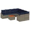 vidaXL Set Divano da Giardino 9 pcs Grigio e Blu Navy polyrattan