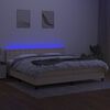 vidaXL Letto a Molle Materasso e LED bianco 200x200cm in Tessuto