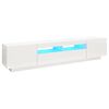 vidaXL Mobile Porta TV con Luci LED Bianco Lucido 200x35x40 cm