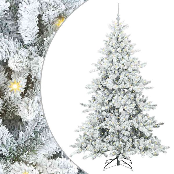 vidaXL Albero di Natale Artificiale con Rami Pieghevoli Bianco 210 cm