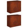 vidaXL Vaso da giardino 2 pz Ruggine 60 x 30 x 50 cm Acciaio Corten