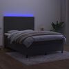 vidaXL Letto a Molle con Materasso e LED Grigio Scuro 140x190 cm