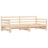vidaXL Divano Letto con Letto Estraibile 90x200cm Legno Massello Pino
