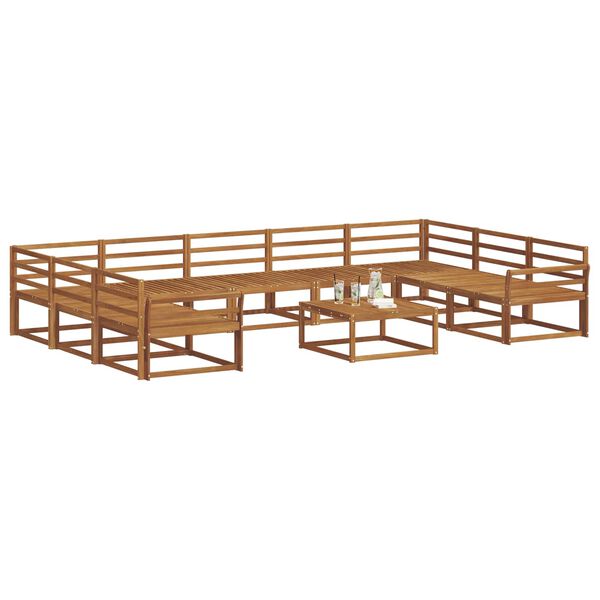 vidaXL Set di divani da esterno 10 pcs Naturale