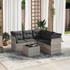 vidaXL Set Divano da Giardino 6pz con Cuscini Grigio Chiaro Polyrattan