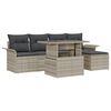 vidaXL Set Divano da Giardino 6 pcs Grigio chiaro Poly Rattan