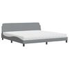 vidaXL Letto con Materasso Dover Grigio Chiaro 200x200 cm in Tessuto