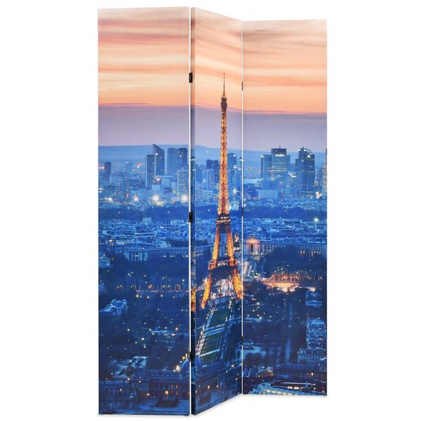 vidaXL Paravento Pieghevole 120x170 cm Stampa Parigi di Notte