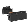 vidaXL Set Divano da Giardino 6 pz con Cuscini Nero in Polyrattan